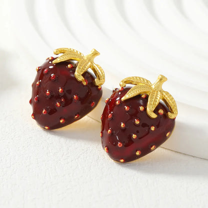 1 Pair Cute Fruit Alloy Ear Studs