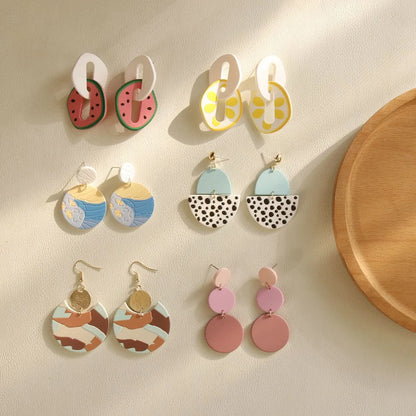 1 Pair Cute Fruit Arylic Women's Drop Earrings