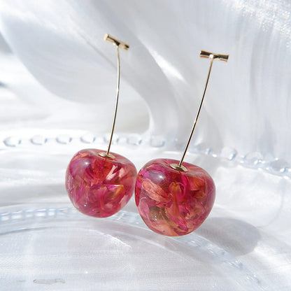 1 Pair Cute Fruit Glass Handmade Women'S Drop Earrings