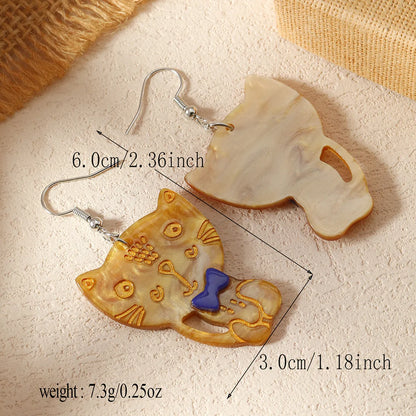 1 Pair Cute Funny Animal Arylic Drop Earrings