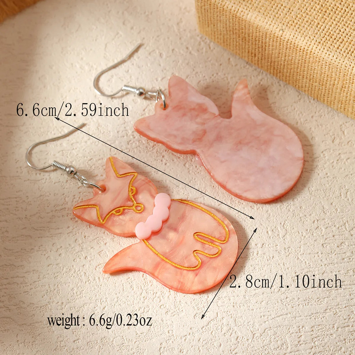 1 Pair Cute Funny Animal Arylic Drop Earrings