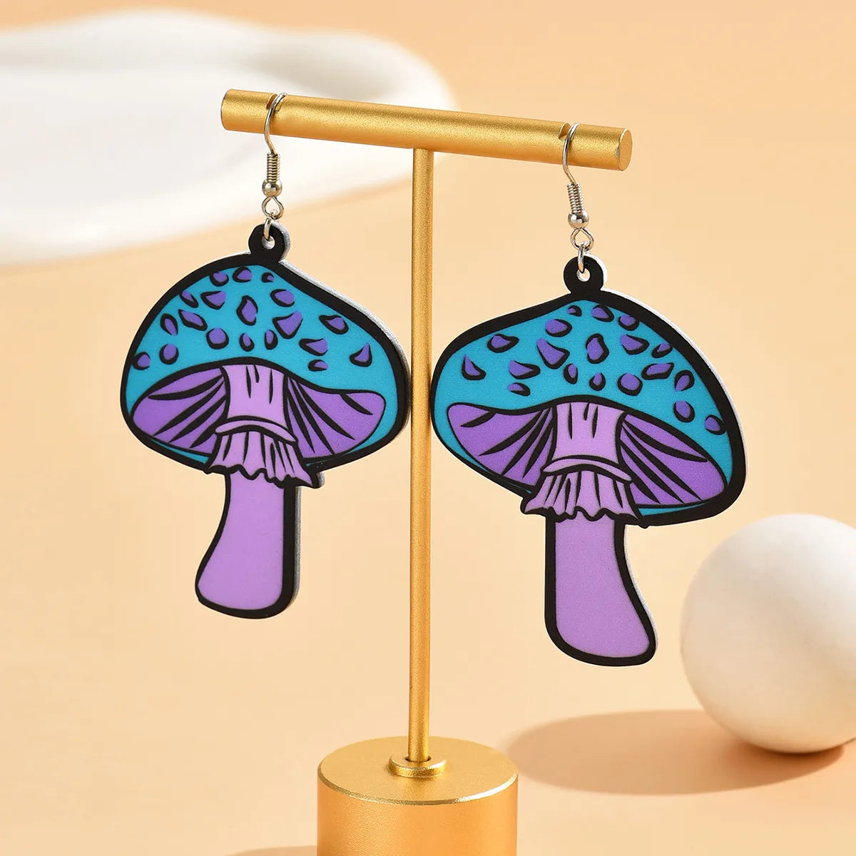 1 Pair Cute Funny Artistic Mushroom Arylic Drop Earrings