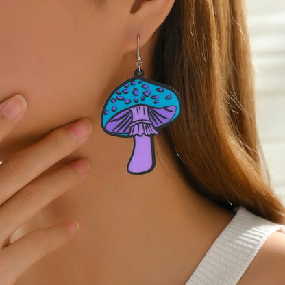 1 Pair Cute Funny Artistic Mushroom Arylic Drop Earrings