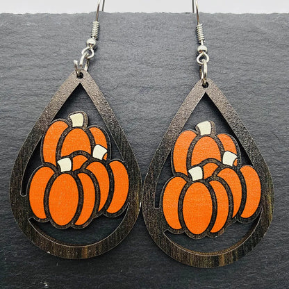 1 Pair Cute Funny Cartoon Character Leaf Water Droplets Wood Drop Earrings