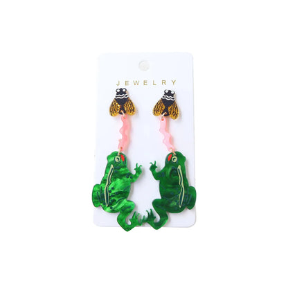 1 Pair Cute Funny Frog Arylic Drop Earrings