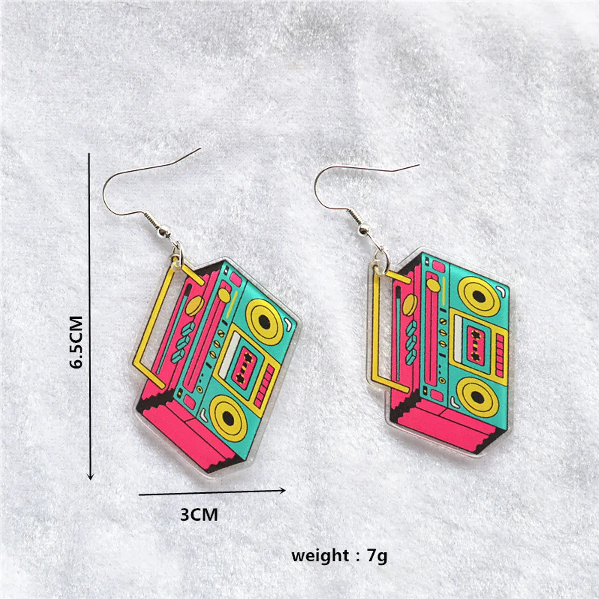 1 Pair Cute Funny Geometric Rubik'S Cube Arylic Alloy Drop Earrings