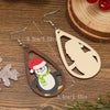 1 Pair Cute Funny Pastoral Santa Claus Plating Hollow Out Wood Silver Plated Earrings