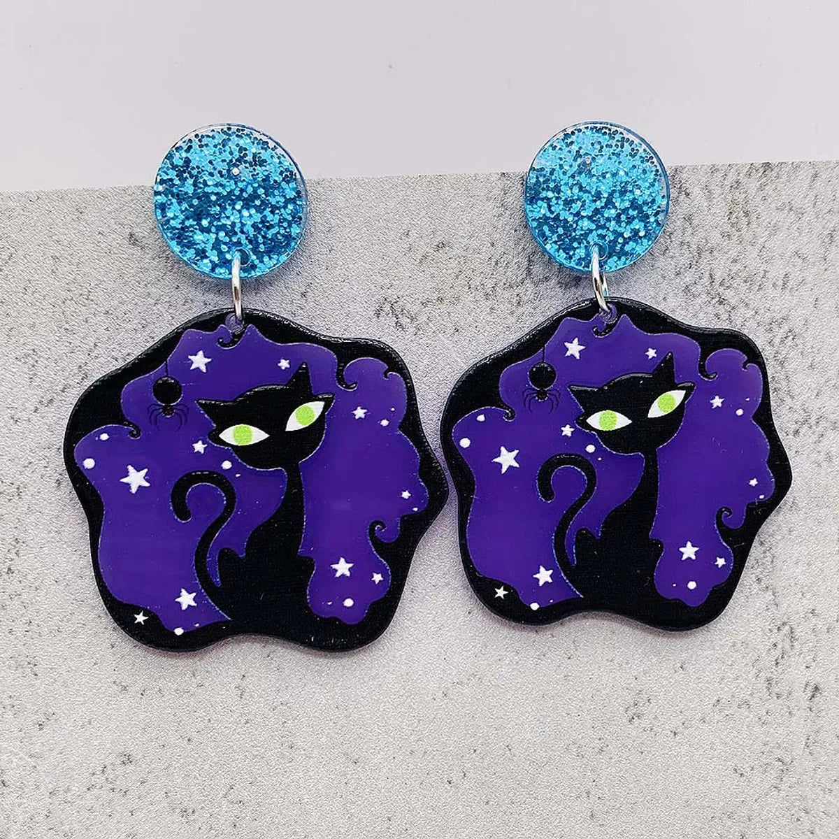 1 Pair Cute Funny Pumpkin Cat Ghost Arylic Drop Earrings