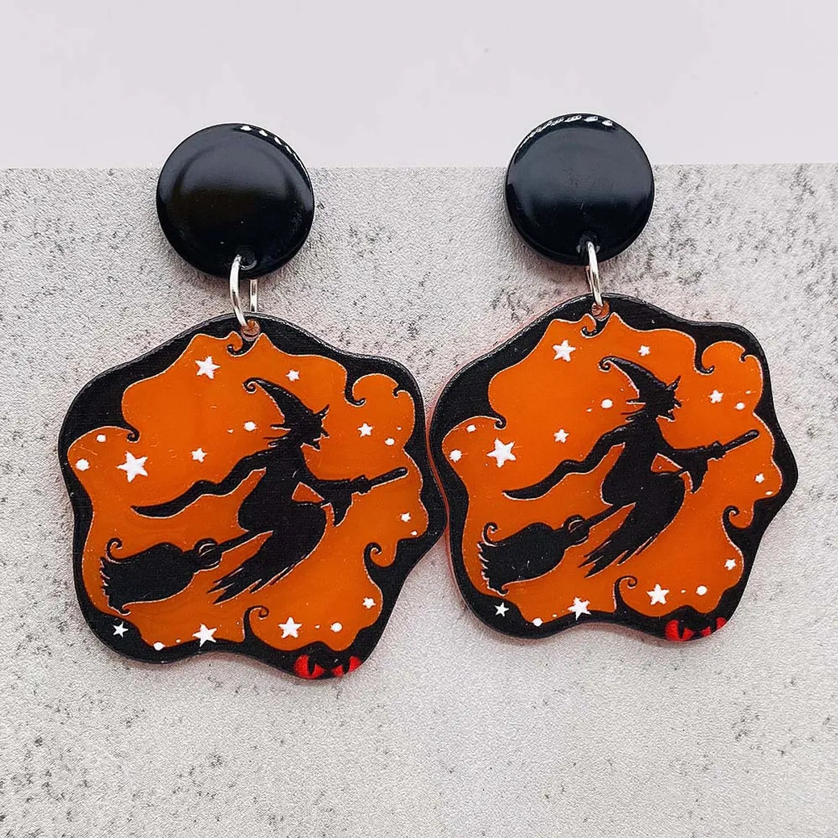 1 Pair Cute Funny Pumpkin Cat Ghost Arylic Drop Earrings