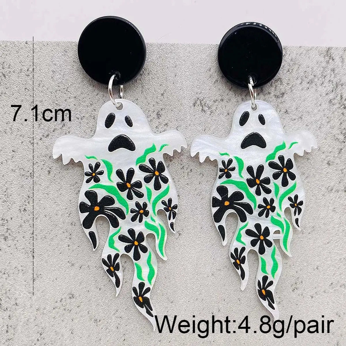 1 Pair Cute Funny Pumpkin Cat Ghost Arylic Drop Earrings