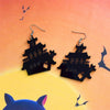 1 Pair Cute Funny Pumpkin Spider Web Arylic Drop Earrings