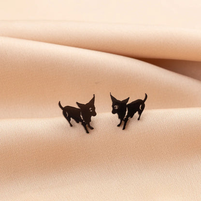 1 Pair Cute Funny Simple Style Dog Cat Irregular Polishing Plating 304 Stainless Steel 18K Gold Plated Ear Studs