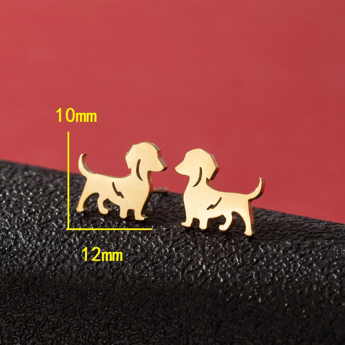 1 Pair Cute Funny Simple Style Dog Cat Irregular Polishing Plating 304 Stainless Steel 18K Gold Plated Ear Studs