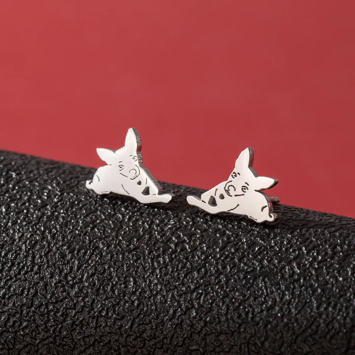 1 Pair Cute Funny Simple Style Dog Cat Irregular Polishing Plating 304 Stainless Steel 18K Gold Plated Ear Studs