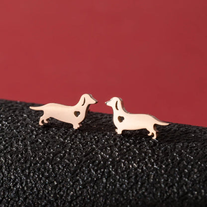 1 Pair Cute Funny Simple Style Dog Cat Irregular Polishing Plating 304 Stainless Steel 18K Gold Plated Ear Studs