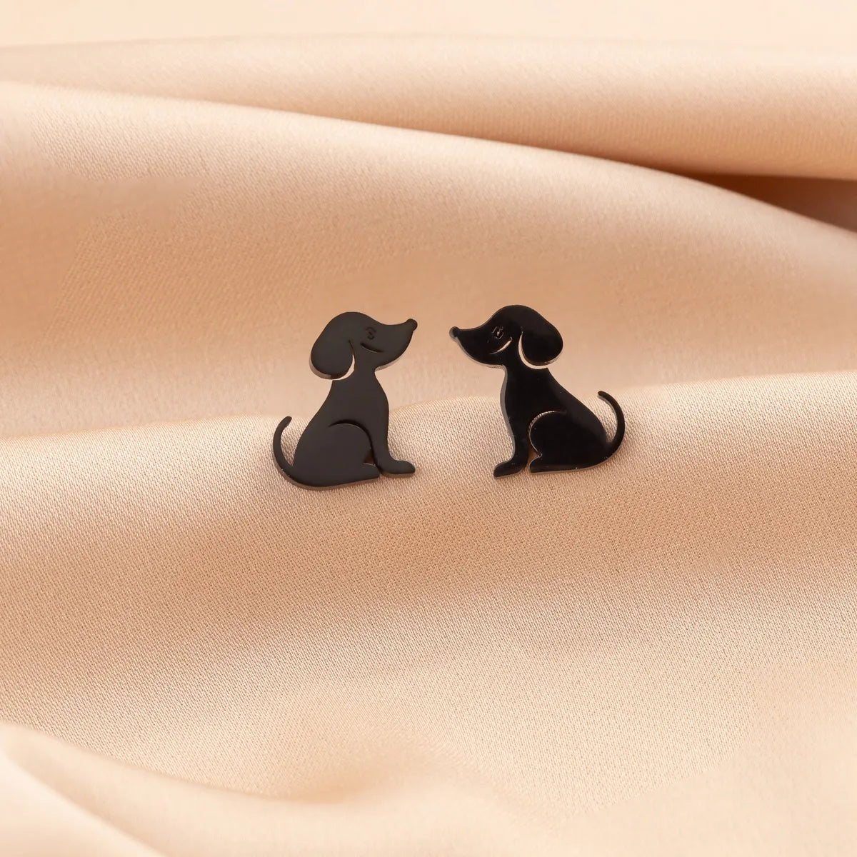 1 Pair Cute Funny Simple Style Dog Cat Irregular Polishing Plating 304 Stainless Steel 18K Gold Plated Ear Studs