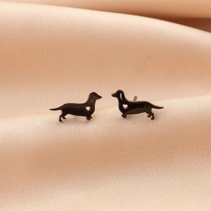 1 Pair Cute Funny Simple Style Dog Cat Irregular Polishing Plating 304 Stainless Steel 18K Gold Plated Ear Studs