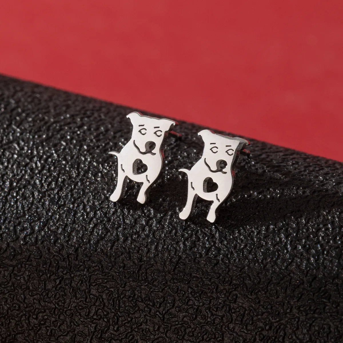 1 Pair Cute Funny Simple Style Dog Cat Irregular Polishing Plating 304 Stainless Steel 18K Gold Plated Ear Studs