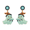 1 Pair Cute Funny Sweet Ghost Alloy Seed Bead Drop Earrings