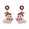 1 Pair Cute Funny Sweet Ghost Alloy Seed Bead Drop Earrings