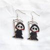 1 Pair Cute Funny Sweet Halloween Pattern Spider Ghost Arylic Metal Drop Earrings