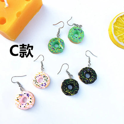 1 Pair Cute Geometric Donuts Resin Women's Earrings