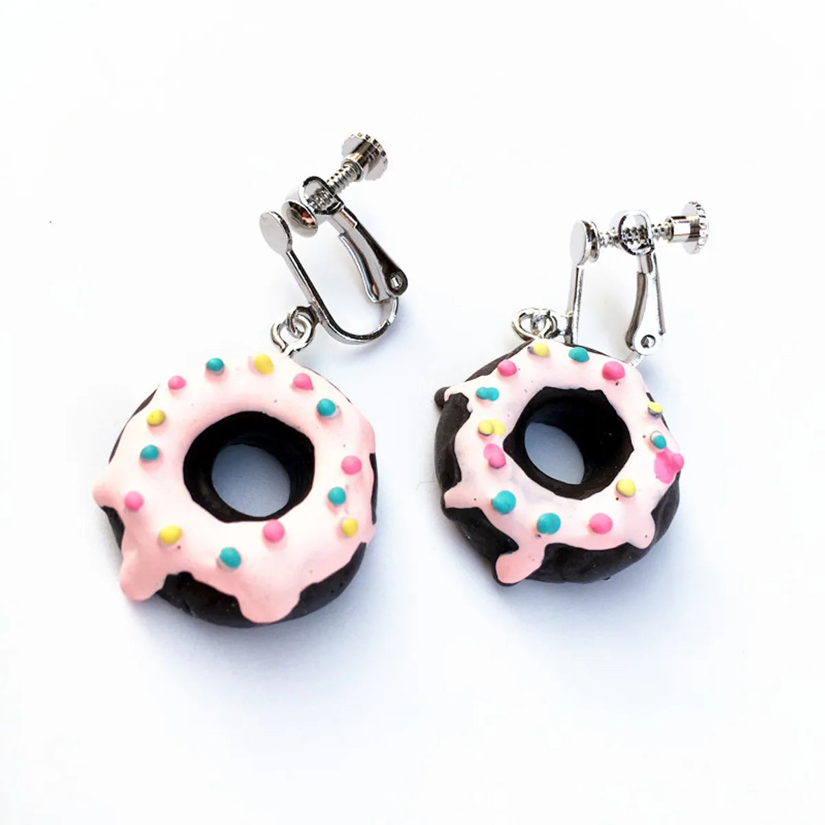 1 Pair Cute Geometric Donuts Resin Women's Earrings