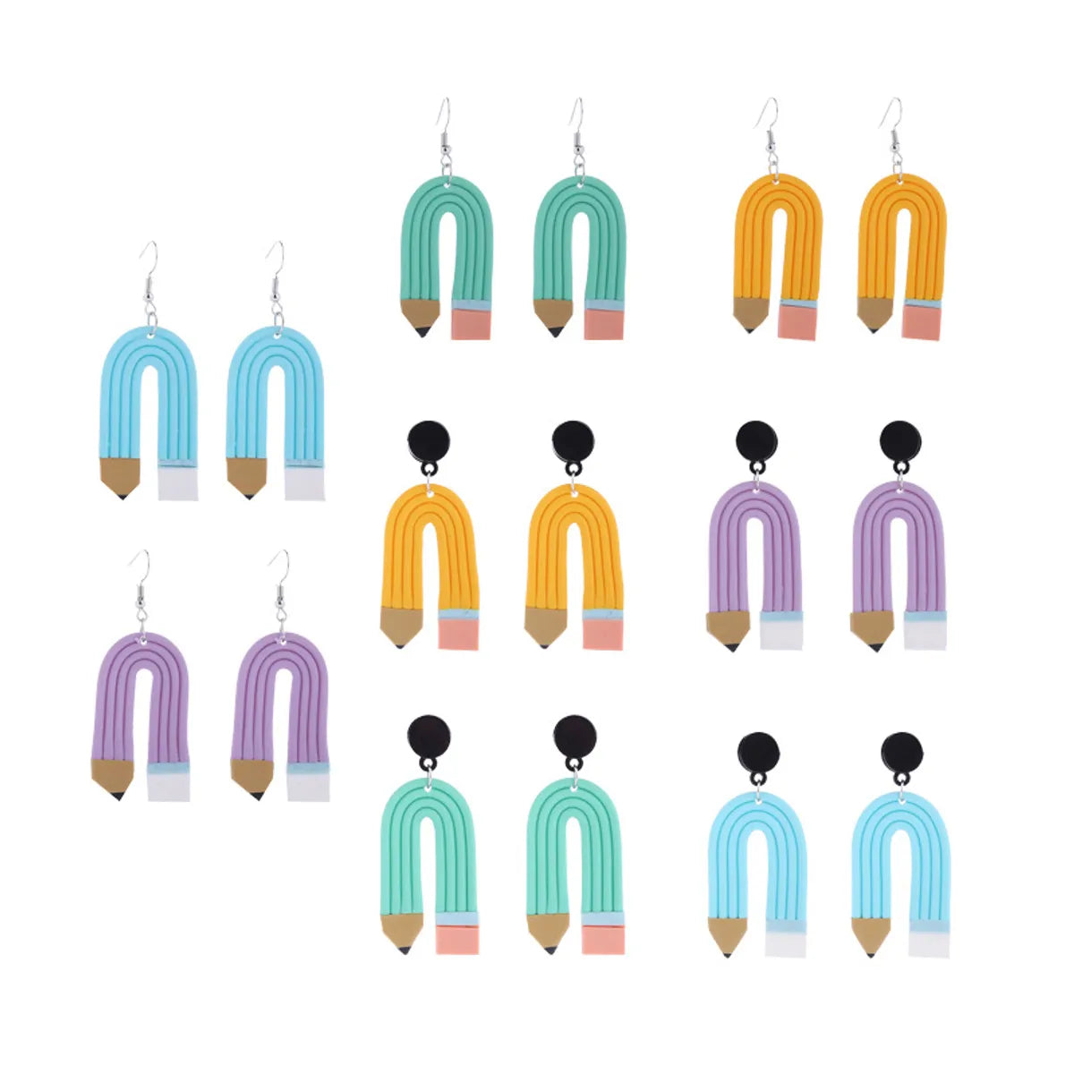 1 Pair Cute Geometric Soft Clay Irregular Women's Earrings