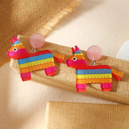 1 Pair Cute Hawaiian Vacation Animal Tassel Arylic Drop Earrings