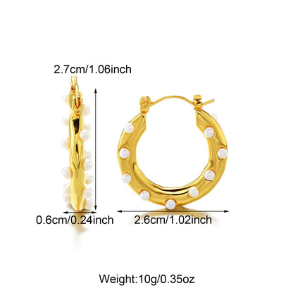 1 Pair Cute Heart Shape Heart 304 Stainless Steel Zircon 18K Gold Plated Earrings