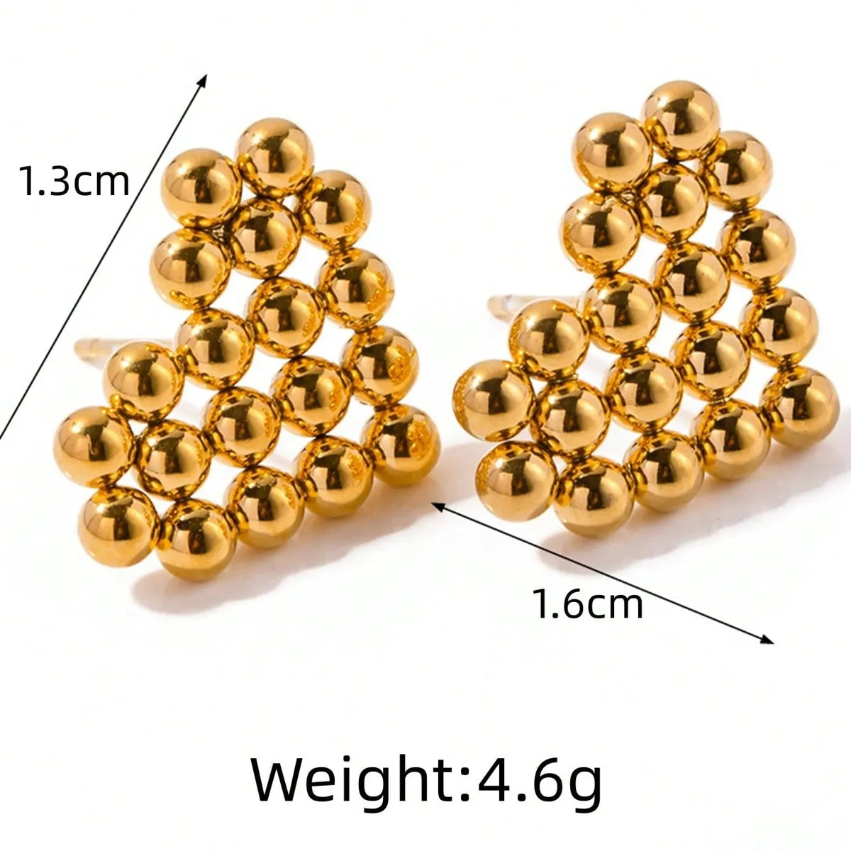 1 Pair Cute Heart Shape Polishing 304 Stainless Steel None 18K Gold Plated Ear Studs