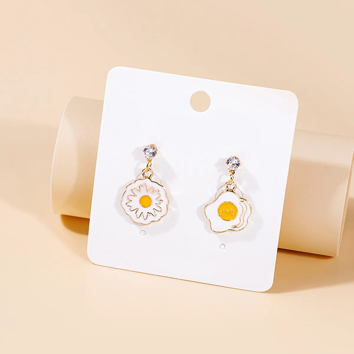 1 Pair Cute Ice Cream Animal Plating Alloy Drop Earrings