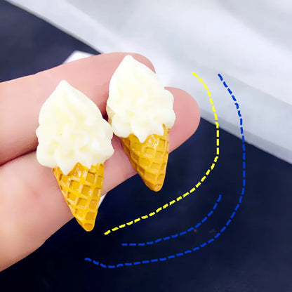 1 Pair Cute Ice Cream Resin Women's Earrings