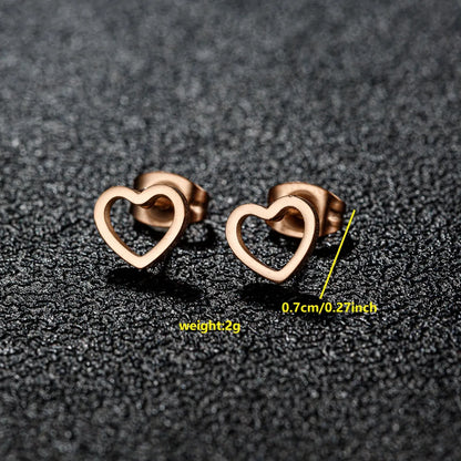 1 Pair Cute Japanese Style Cross Heart Shape Butterfly Hollow Out 304 Stainless Steel 18K Gold Plated Ear Studs