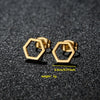 1 Pair Cute Japanese Style Cross Heart Shape Butterfly Hollow Out 304 Stainless Steel 18K Gold Plated Ear Studs