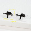 1 Pair Cute Japanese Style Cross Heart Shape Butterfly Hollow Out 304 Stainless Steel 18K Gold Plated Ear Studs