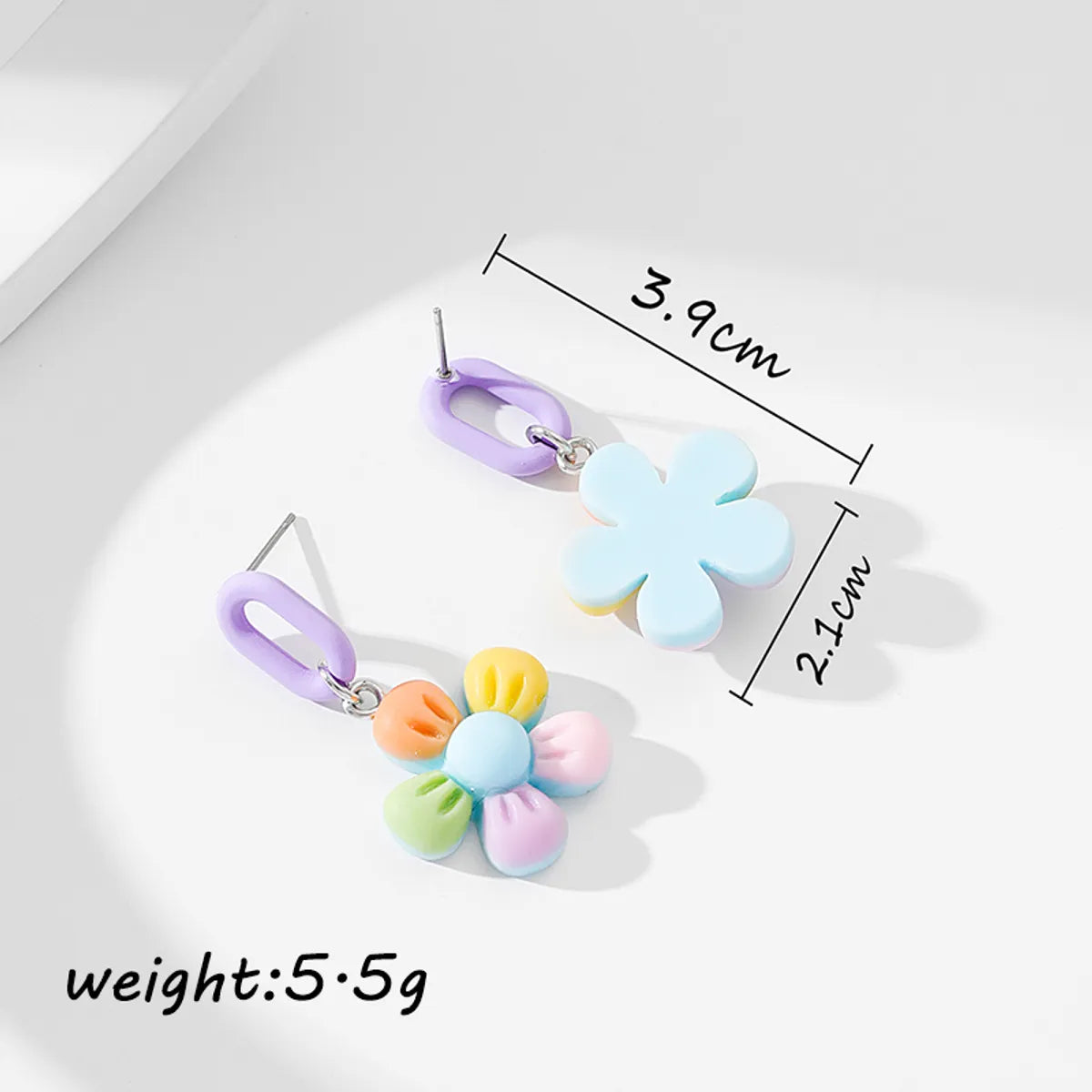 1 Pair Cute Korean Style Flower Arylic Drop Earrings