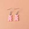 1 Pair Cute Lady Sweet Bear Resin Drop Earrings