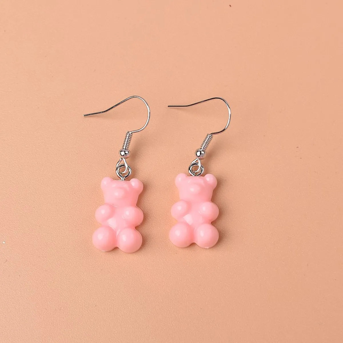 1 Pair Cute Lady Sweet Bear Resin Drop Earrings