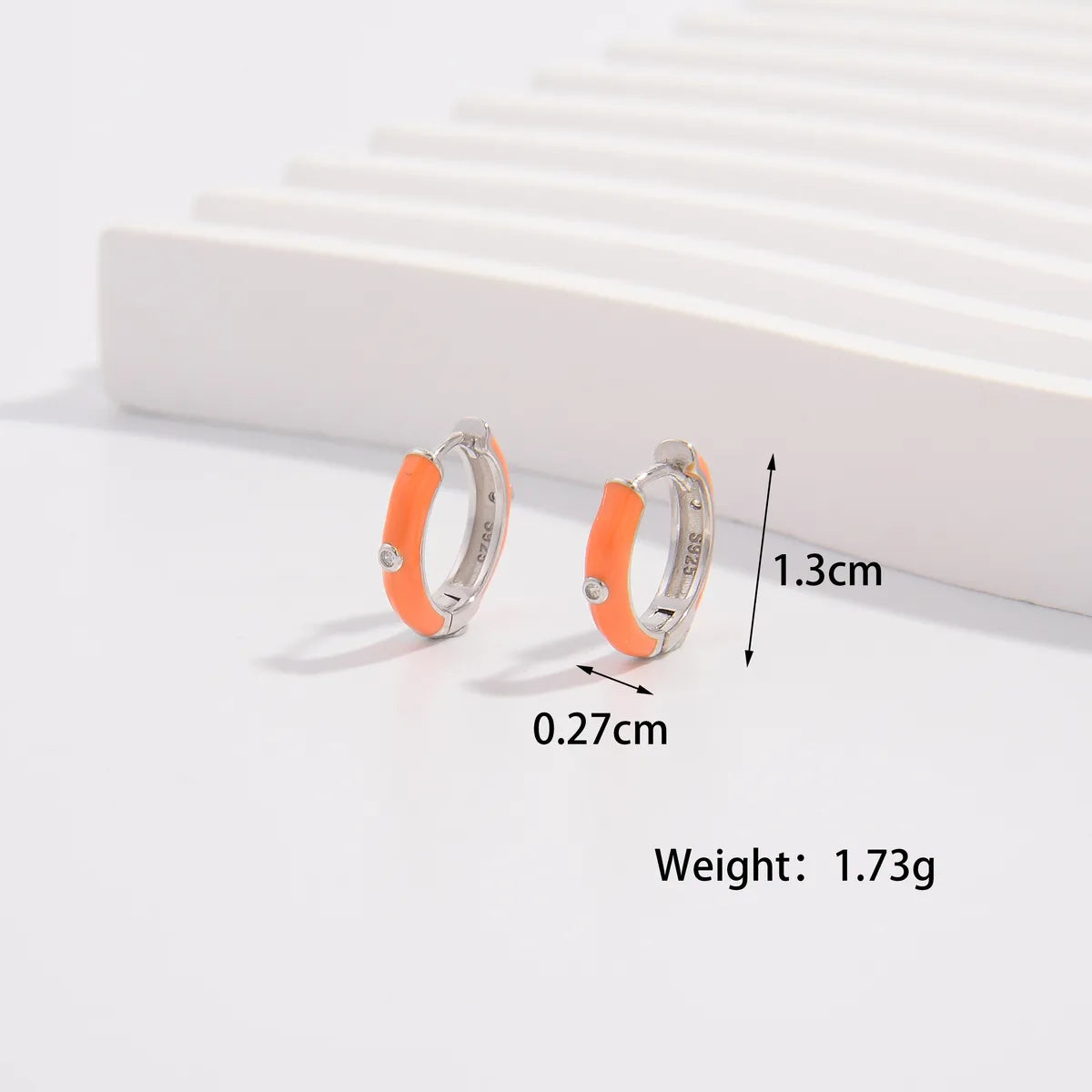 1 Pair Cute Lady Sweet Round Plating Inlay Sterling Silver Zircon White Gold Plated Hoop Earrings