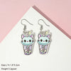 1 Pair Cute Milky Tea Bottle Letter Rainbow Arylic Drop Earrings