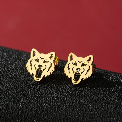 1 Pair Cute Modern Style Sweet Cat Tiger Spider Polishing Plating 304 Stainless Steel 18K Gold Plated Ear Studs