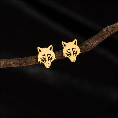 1 Pair Cute Modern Style Sweet Cat Tiger Spider Polishing Plating 304 Stainless Steel 18K Gold Plated Ear Studs