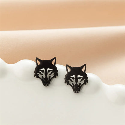 1 Pair Cute Modern Style Sweet Cat Tiger Spider Polishing Plating 304 Stainless Steel 18K Gold Plated Ear Studs