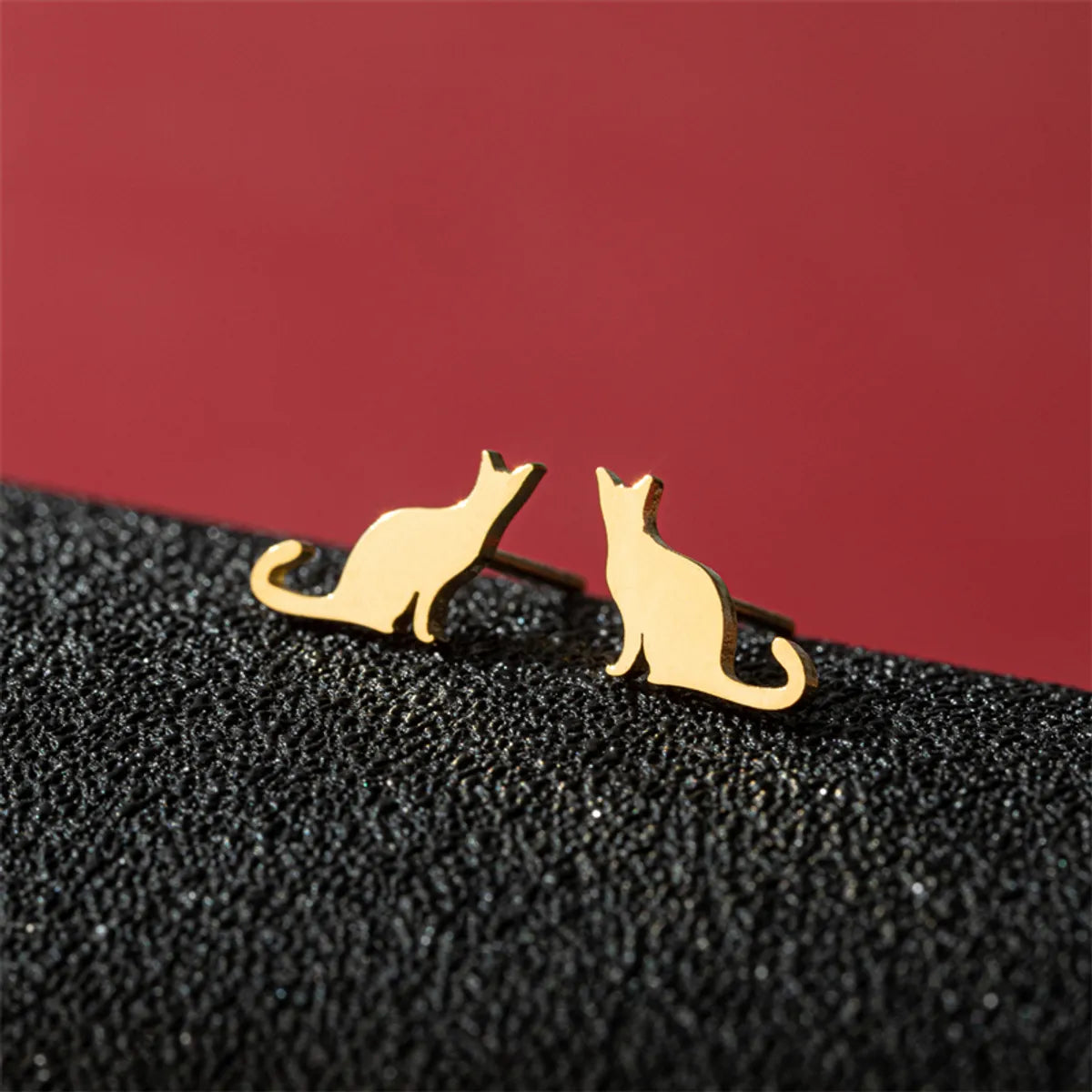 1 Pair Cute Modern Style Sweet Cat Tiger Spider Polishing Plating 304 Stainless Steel 18K Gold Plated Ear Studs