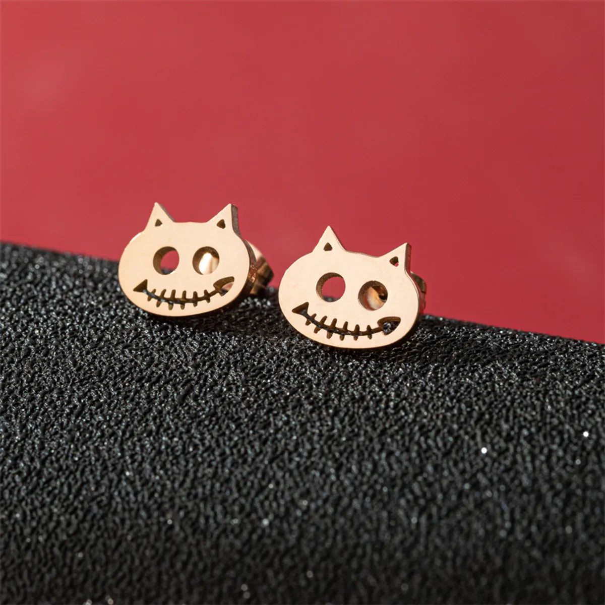 1 Pair Cute Modern Style Sweet Cat Tiger Spider Polishing Plating 304 Stainless Steel 18K Gold Plated Ear Studs