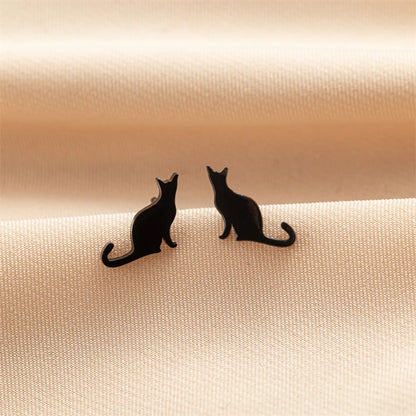 1 Pair Cute Modern Style Sweet Cat Tiger Spider Polishing Plating 304 Stainless Steel 18K Gold Plated Ear Studs