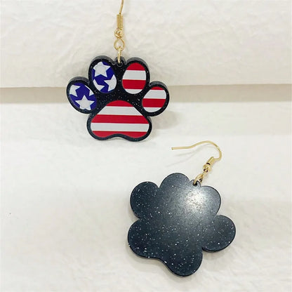 1 Pair Cute National Flag Arylic Drop Earrings