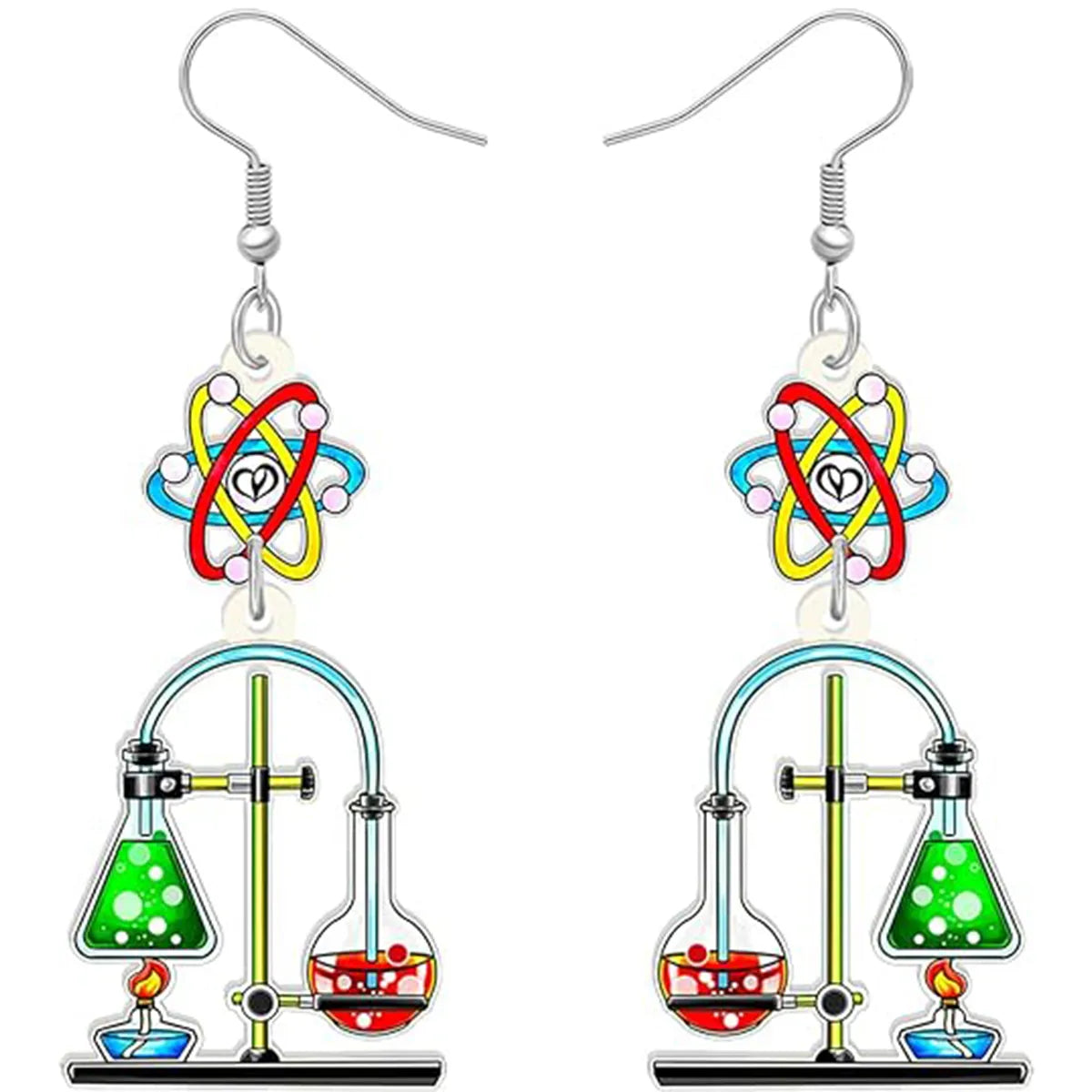 1 Pair Cute Novelty Earth Instrument Microscope Pencil Arylic Drop Earrings