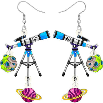 1 Pair Cute Novelty Earth Instrument Microscope Pencil Arylic Drop Earrings